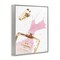 Stupell Industries Glam Perfume Bottle Splash Pink Gold Framed Giclee Art